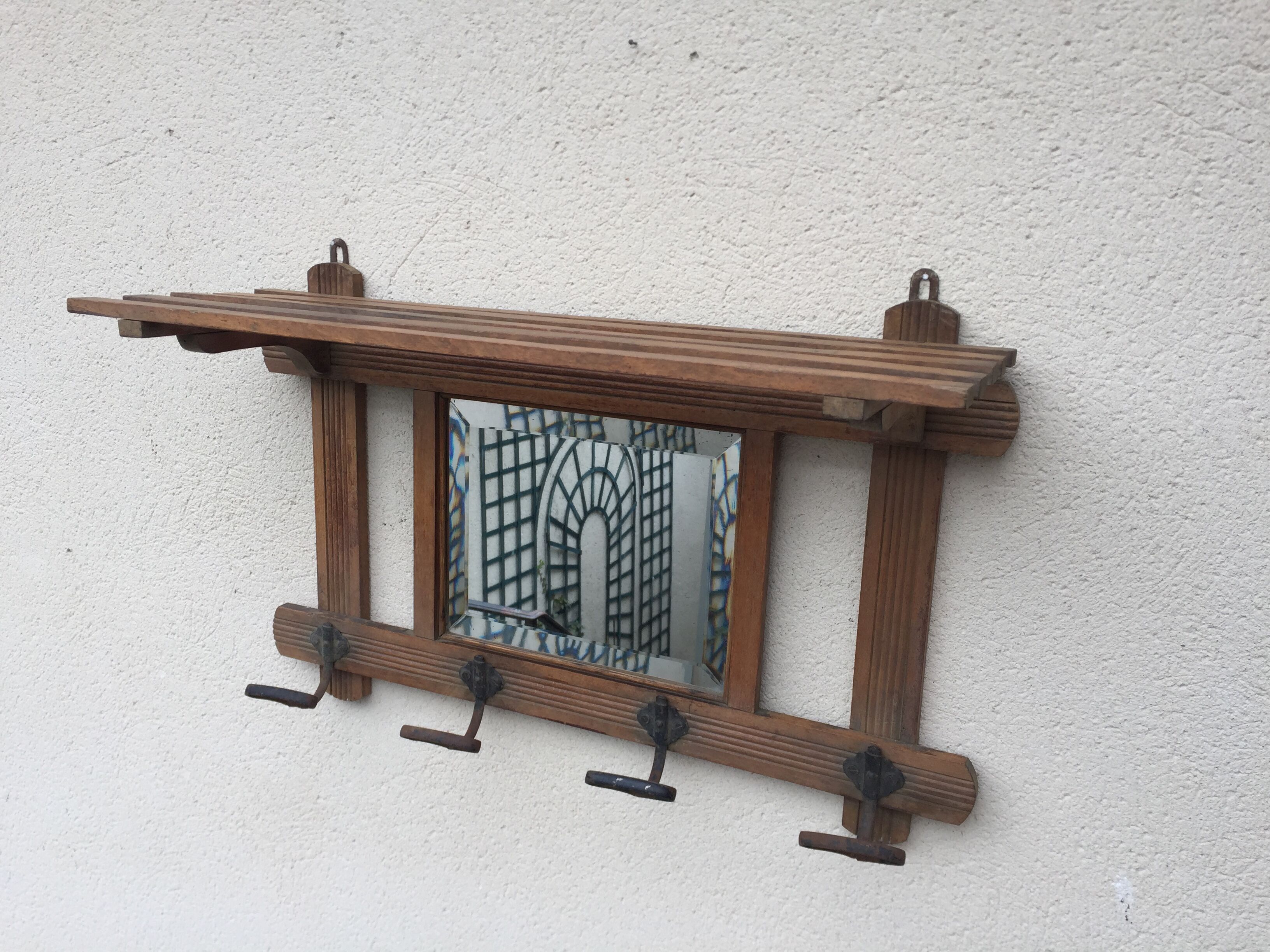 Door wall coats with mirror vintage 1940/1950