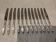 12 silver-plated metal lunch knives, SFAM silversmith, Russian handle, 16.9cm
