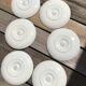 6 oyster plates Salins green earthenware cream