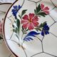 6 vintage flat plates faience Saint-Amand model Maurice – Flora decor