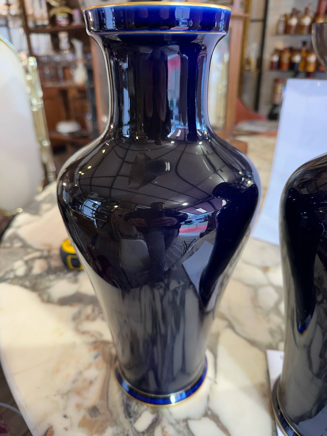 Pair of Sèvres blue vases