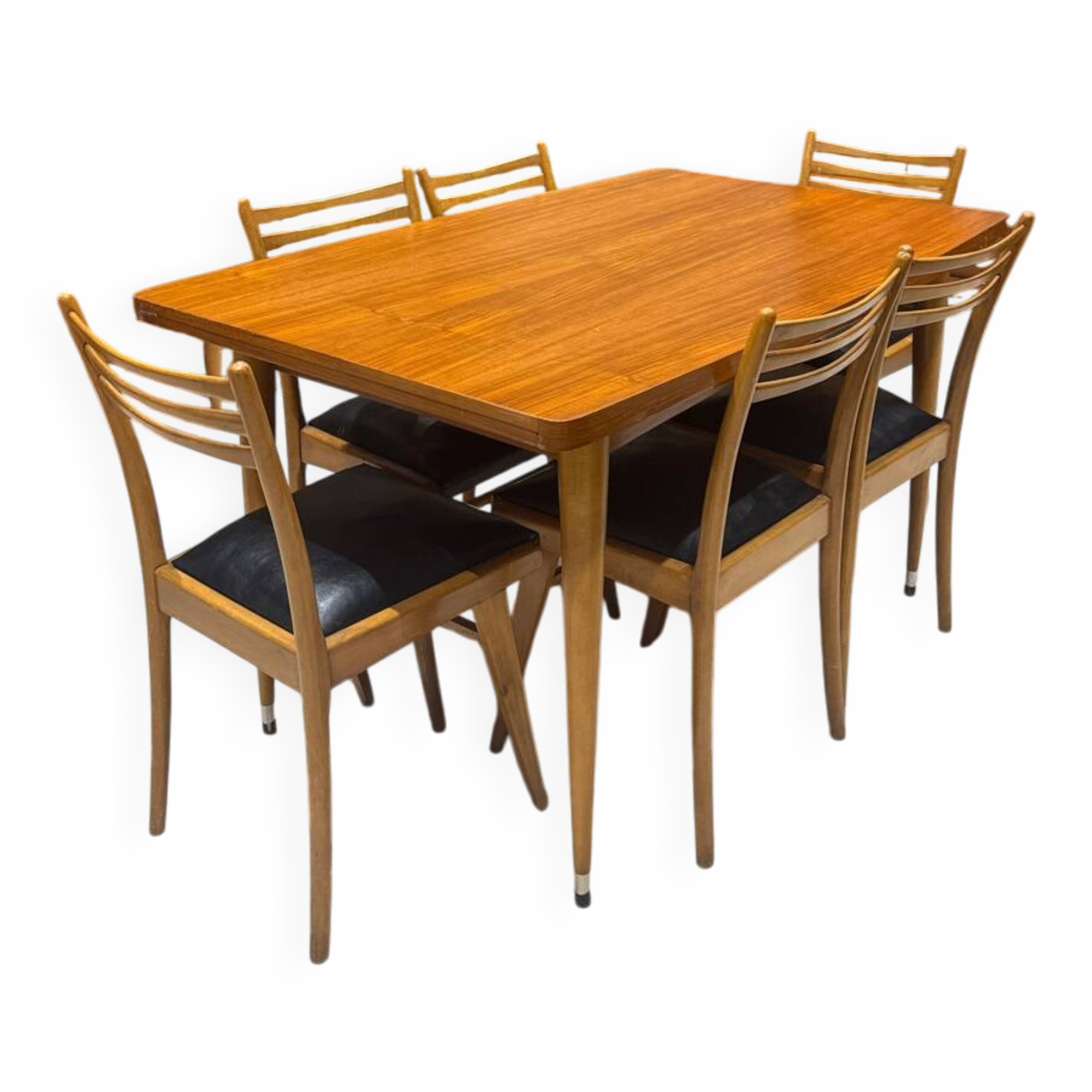Vintage Scandinavian set – extendable table & 6 chairs