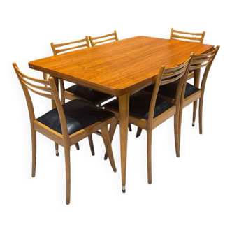 Vintage Scandinavian set – extendable table & 6 chairs