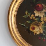 Set of 3 paintings bouquet of flowers