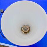 Old lamp design art deco vintage metal and opaline