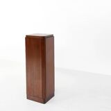 Large Art Deco console or pedestal in dark oak veneer, Belgium, 1920s