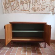 Small Ulferts teak sideboard from the 1960s with integrated handles.