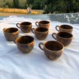 Lot 8 tasses en grès émaillé