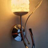 Pair of vintage tulip shaped globe chrome wall sconces