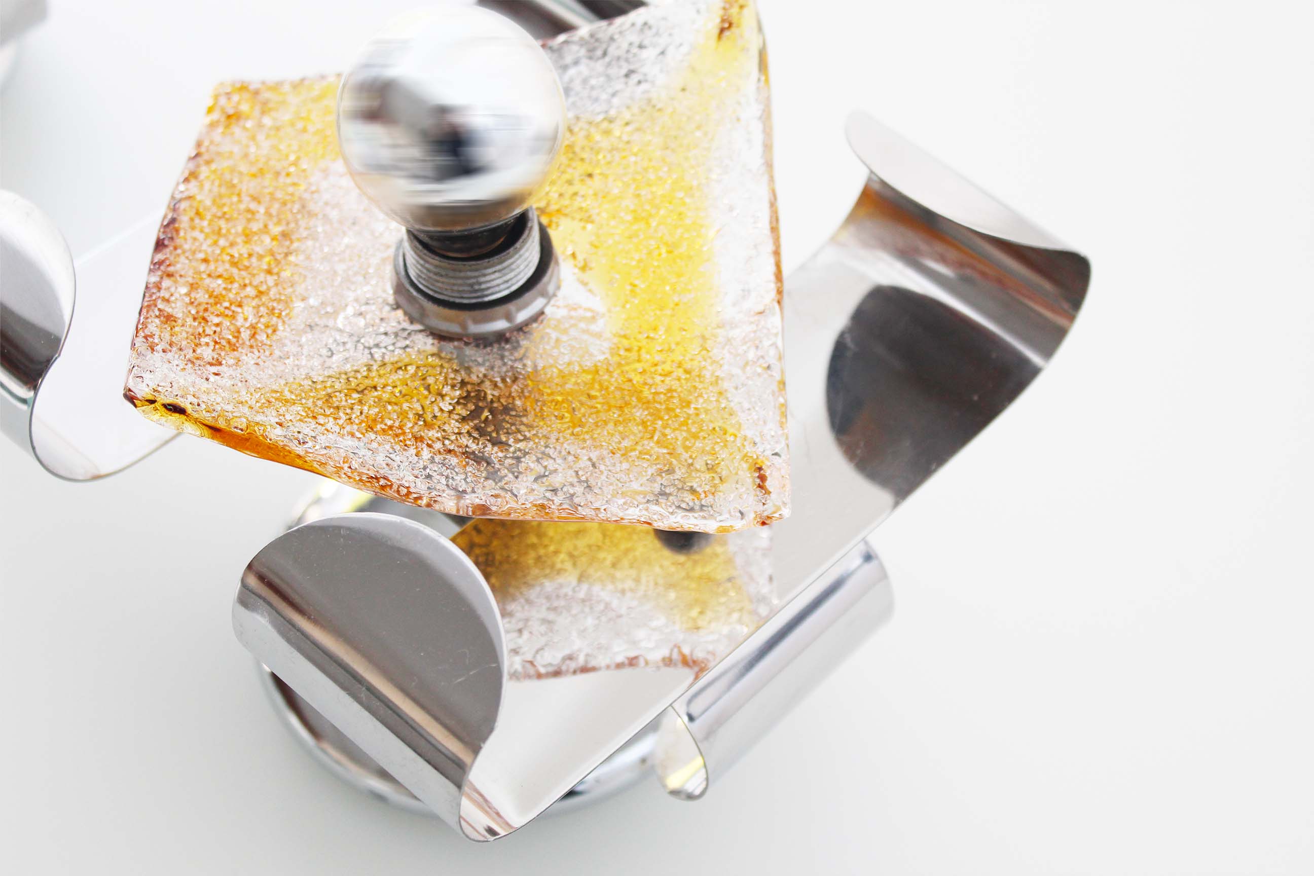 Pair of 1970's Murano Glass Wall Sconces by AV Mazzega