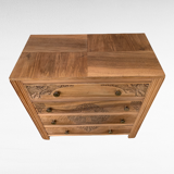 Art Deco chest of drawers Blond walnut 1930