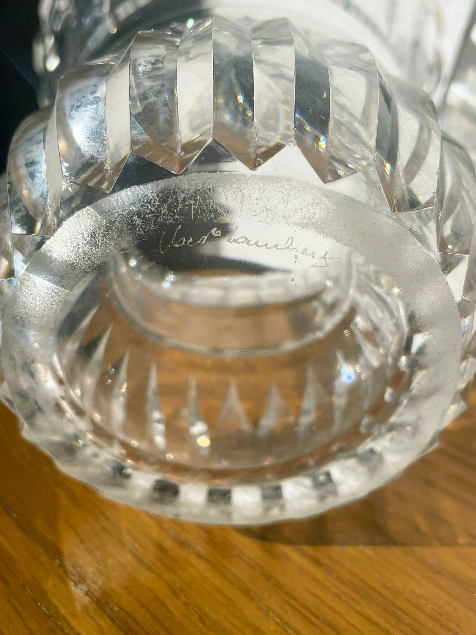 Clear crystal vase Val Saint Lambert
