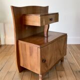 Bedside table in beech wood art deco 30s