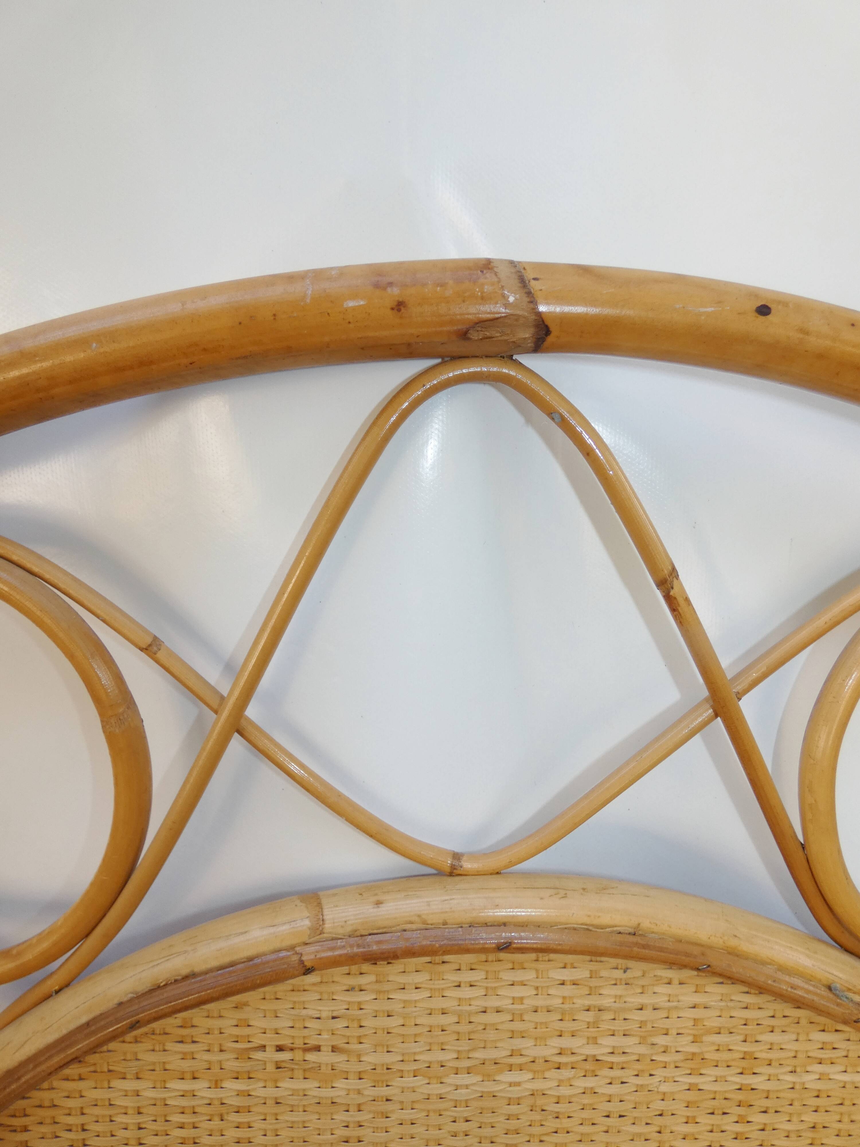 Headboard in rattan circa 1960 1970
