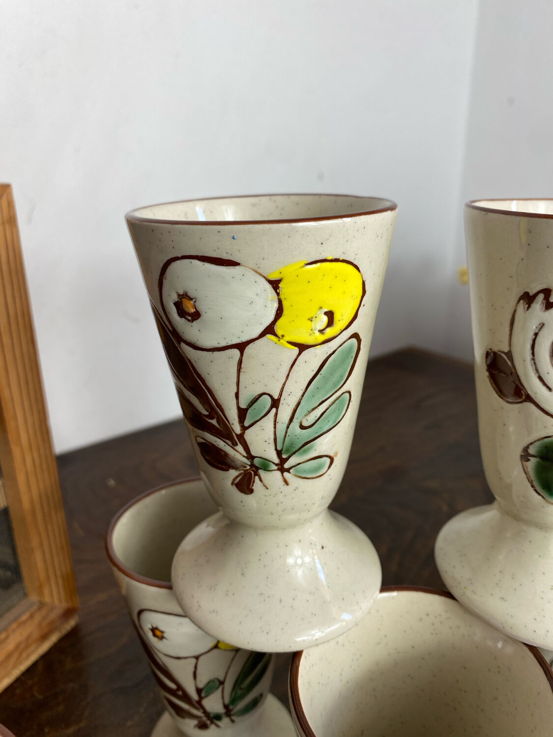 Six stoneware mazagrans