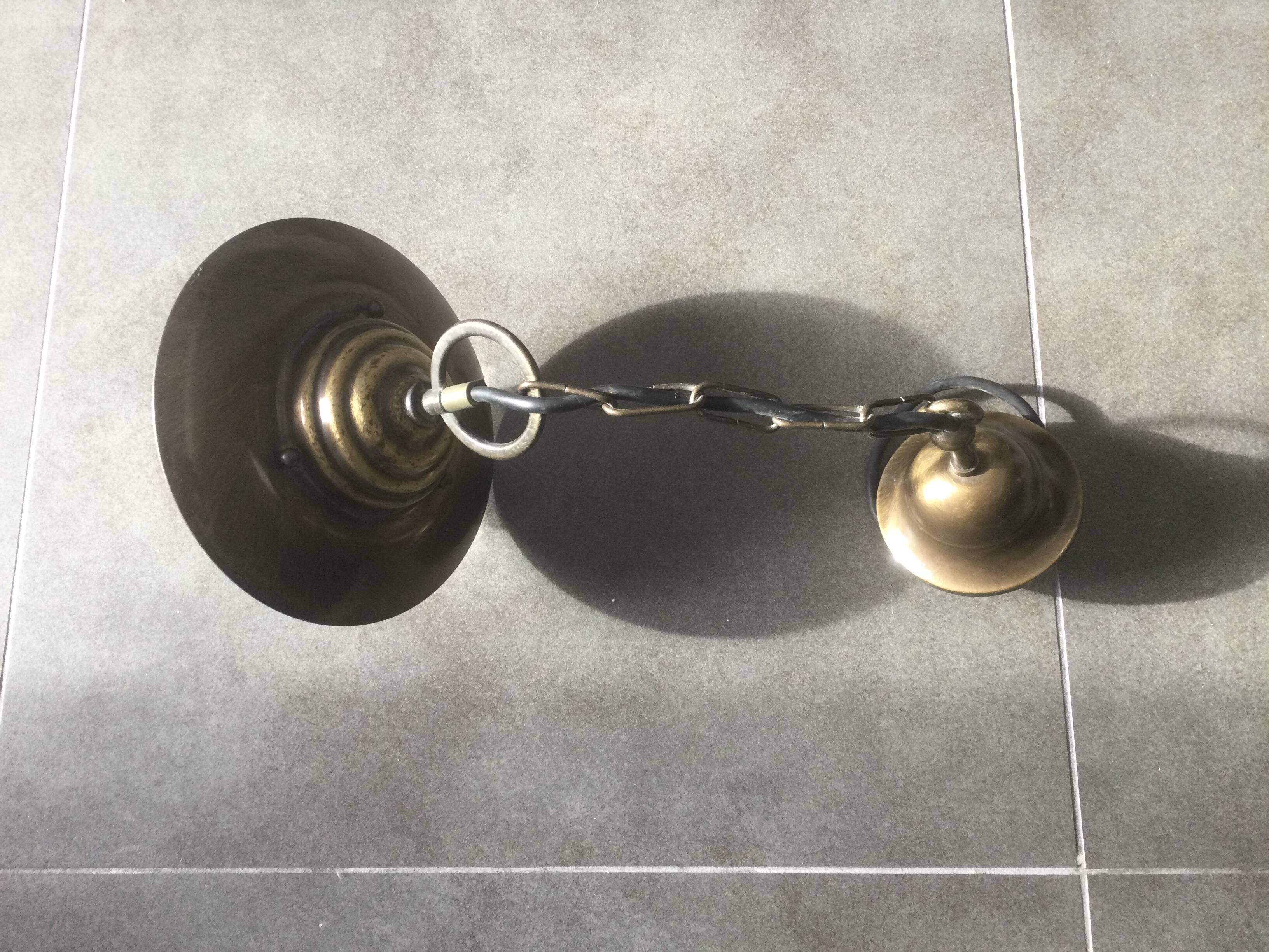 Patinated brass light fixture