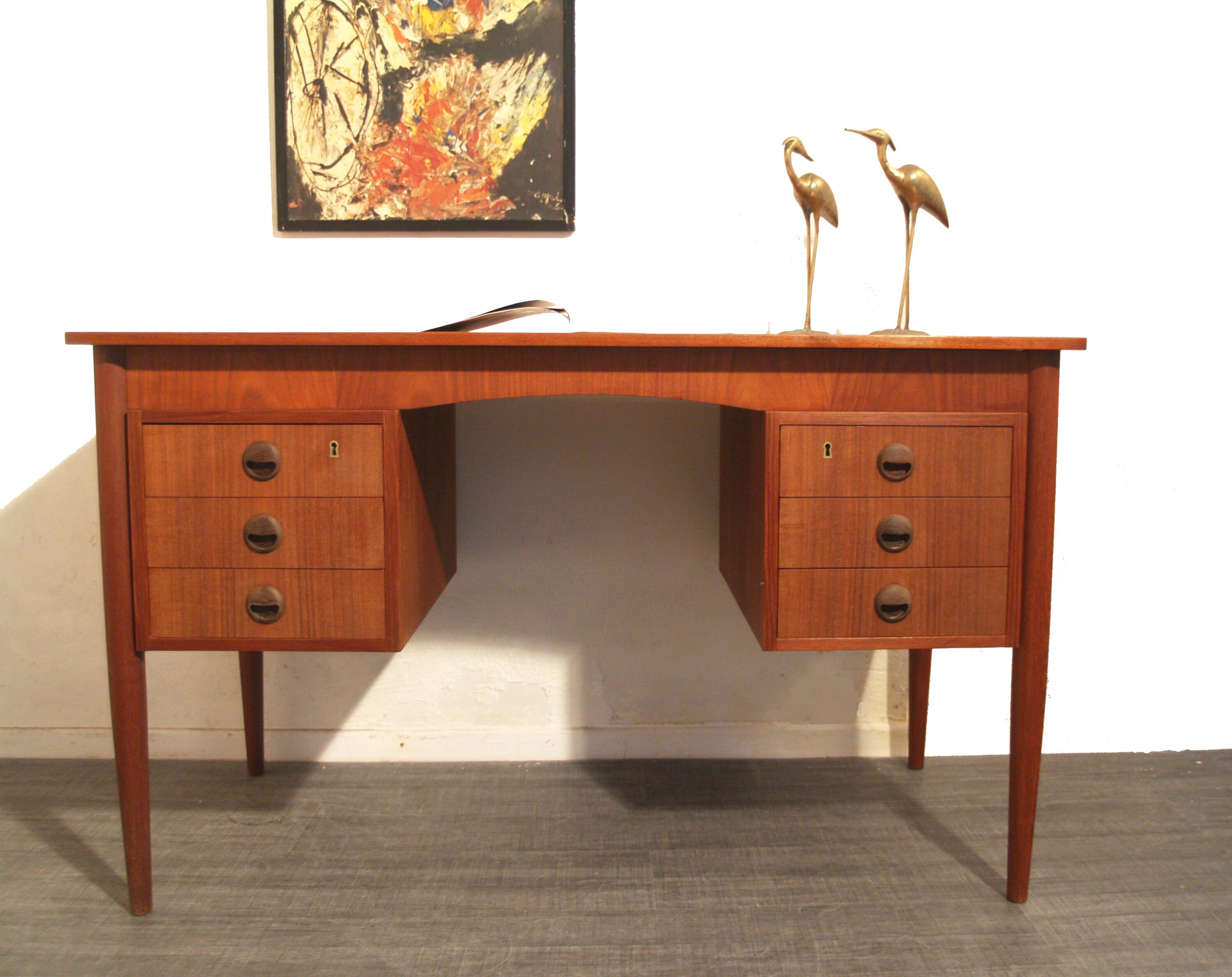 Vintage Danish teak design desk from the 50s and 60s