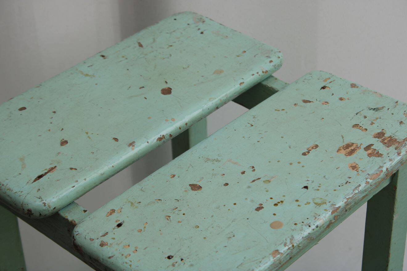 Wooden workshop stool