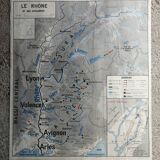 Vintage school map MDI France Rhône