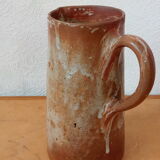 Glazed stoneware pitcher