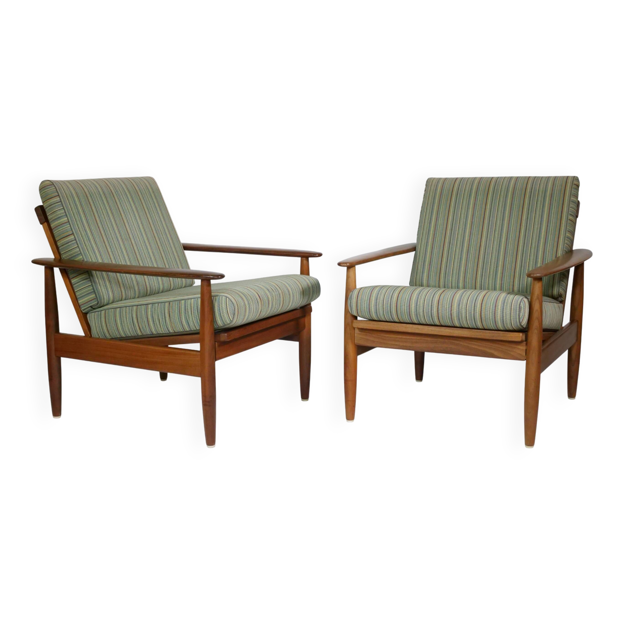 Danish Design Teak Armchair Set Mid-Century Armchair, Set of 2, 60s