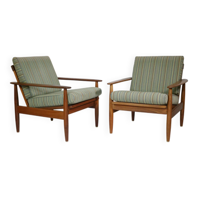 Ensemble de 2 fauteuils en teck de design danois, style milieu de siècle, années 60