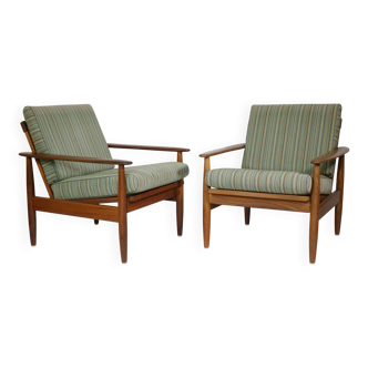 Danish Design Teak Armchair Set Mid-Century Armchair, Set of 2, 60s