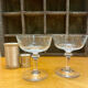Pair of old champagne glasses