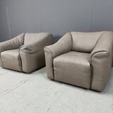 Vintage pair of D7 armchairs by Desede, 1970s