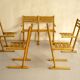 Set of 4 chairs and a bench, France 1960