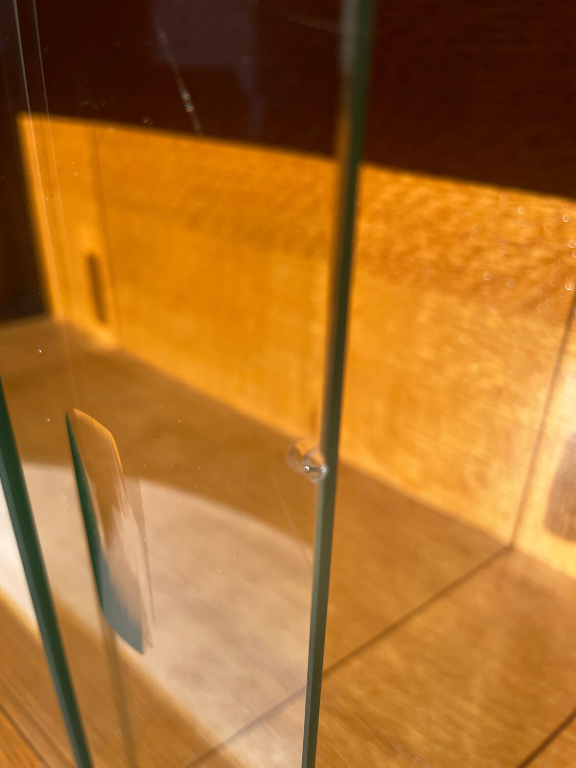 Vintage wall display case 1950 oak and wicker