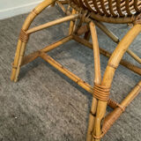 Pair of rattan shell armchairs 60s