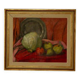 "Still Life with Cabbage and Fruits" by S. Jonsson