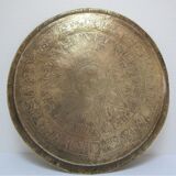 Art top oriental work solid brass vintage diameter 44 cm