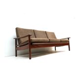 Vintage 3-seater Danish teak design sofa from the 1960s