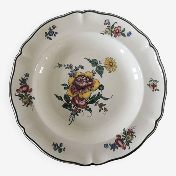 9 Anciennes Assiettes Creuses en Faïence Villeroy & Boch - 1562 - Pivoine