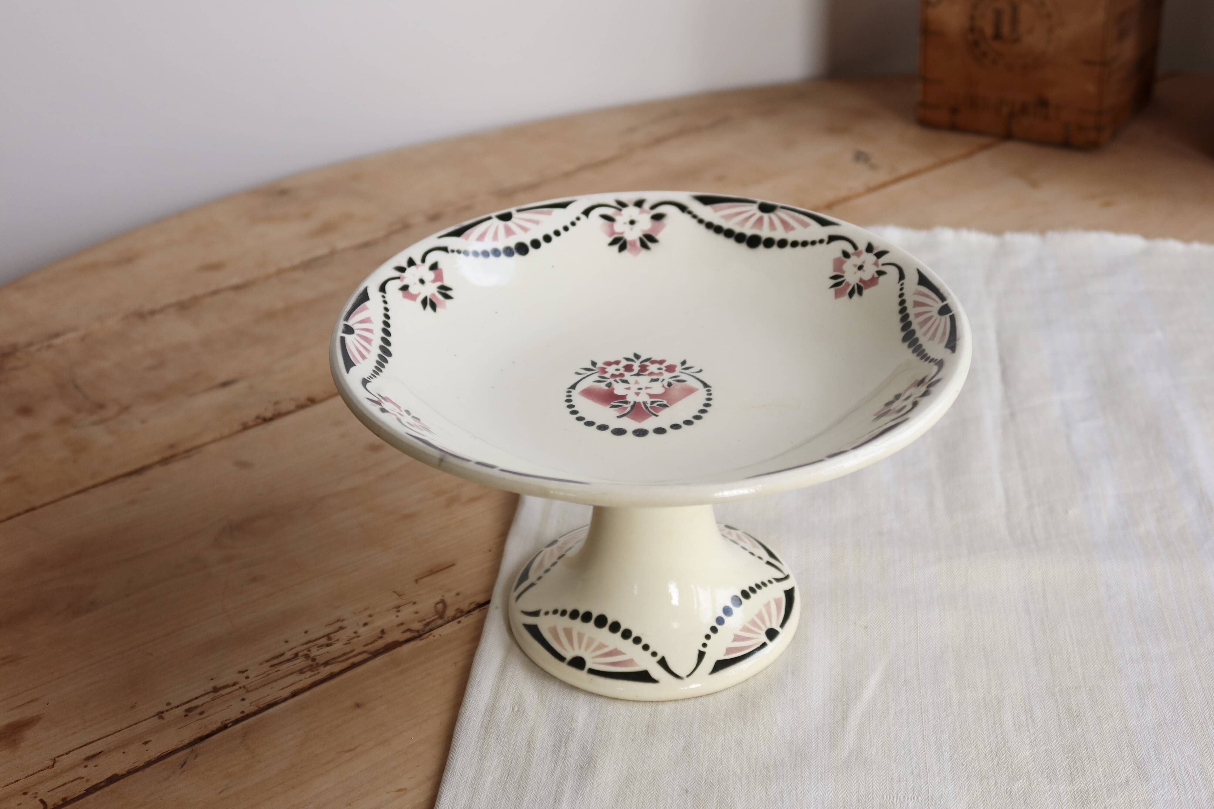 Compotier vintage terre de fer Saint Amand Art Déco