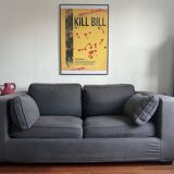 2 seater gray fabric sofa
