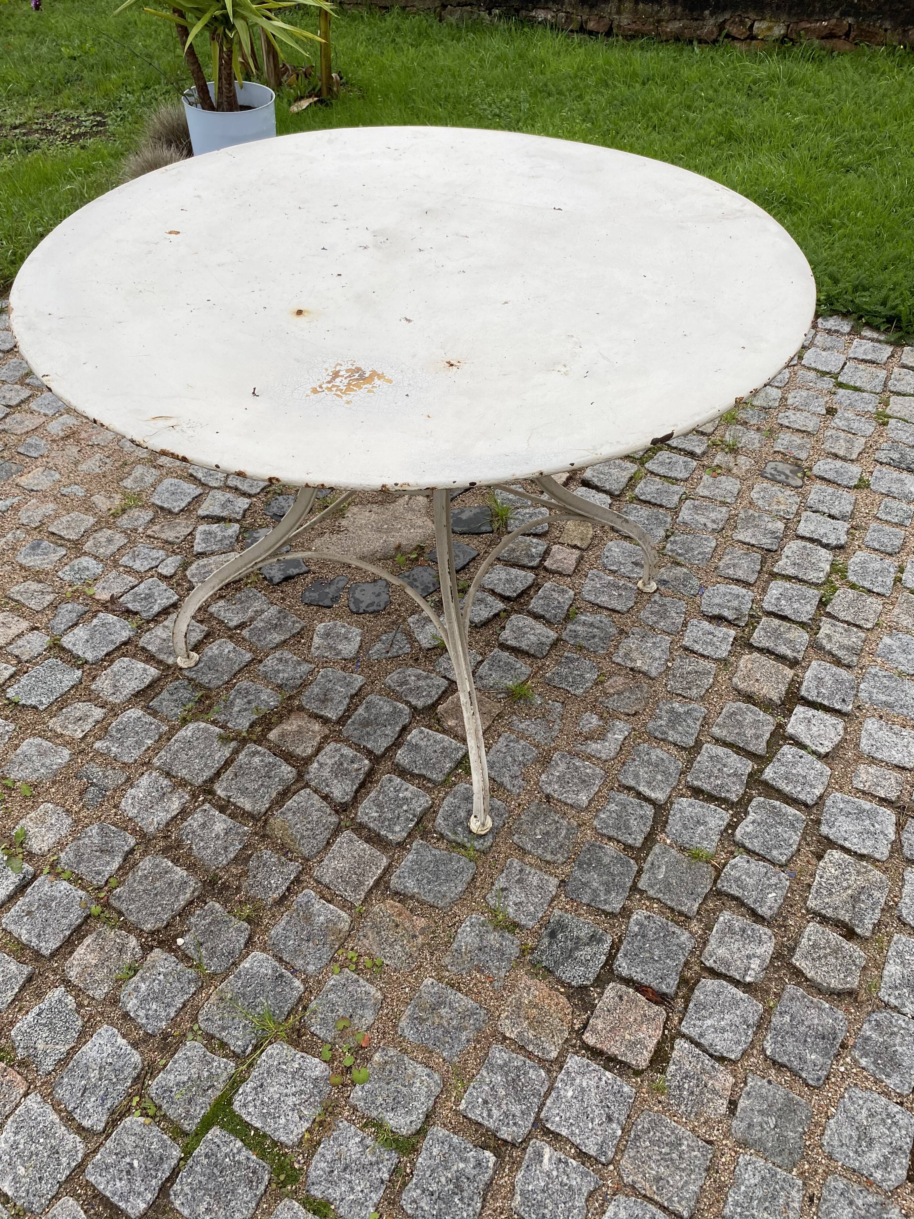Sheet metal garden table
