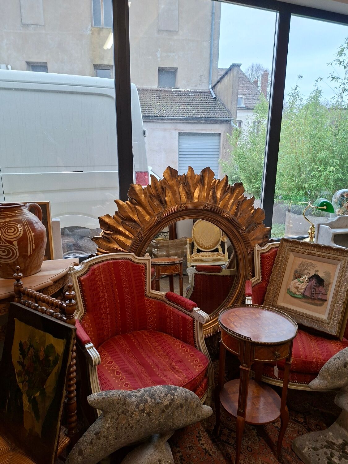 Vintage Italian sun mirror from the 1970s, diameter 1.4m.