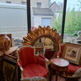 Vintage Italian sun mirror from the 1970s, diameter 1.4m.