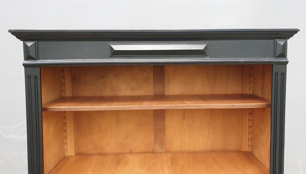 Open bookcase XIXth lacquered black