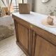 Oak and marble counter 1950