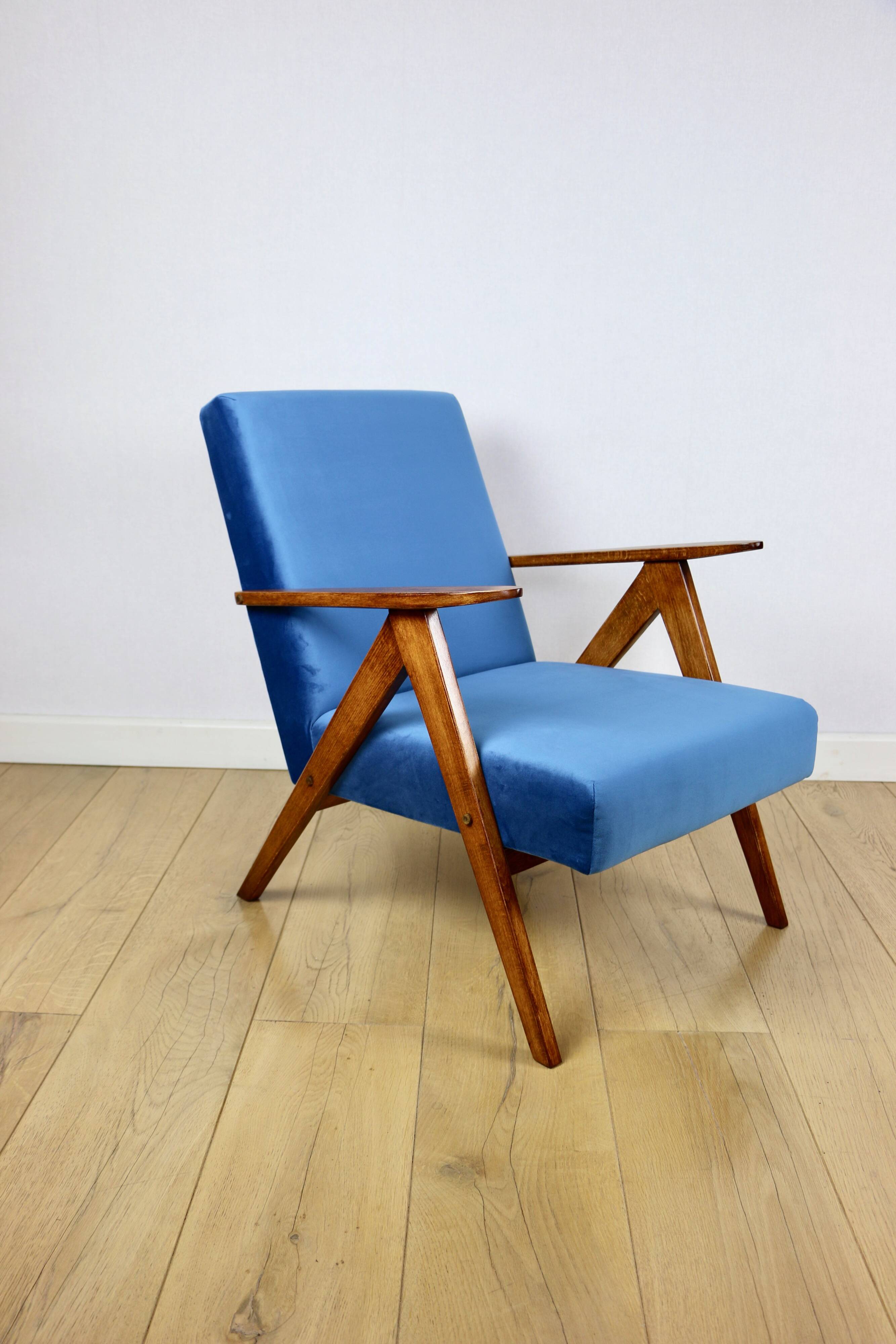 B-310 VAR armchair sea blue blue velvet - 2 pieces available