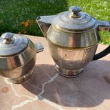Art Deco silver-plated coffee and sugar bowl set