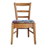 Chaise en bois ancienne tapissée