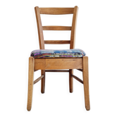 Chaise en bois ancienne tapissée
