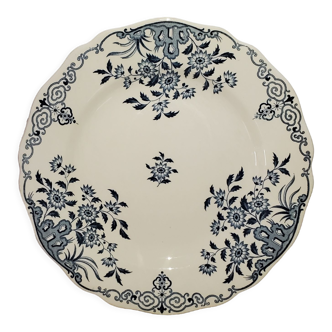 Assiette plate en faïence de Sarreguemines modèle Moscou