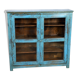 Burmese teak showcase with original blue patina