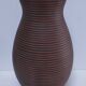 two-tone striped clay vase from the 1960s, signed
